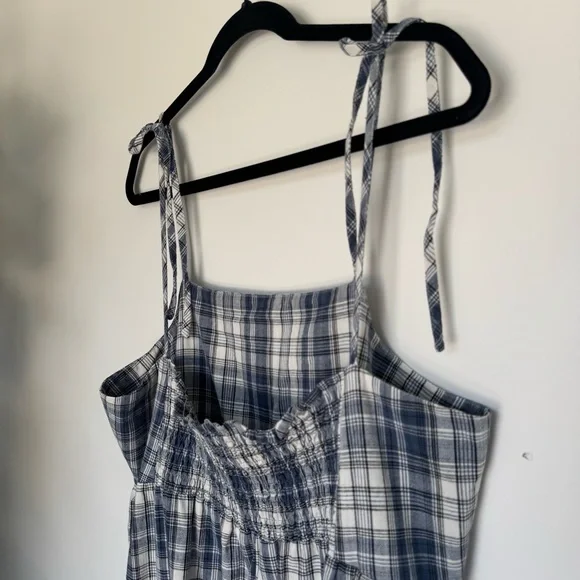 Anthropologie Gingham Plaid Babydoll Midi Dress - Picture 7 of 12